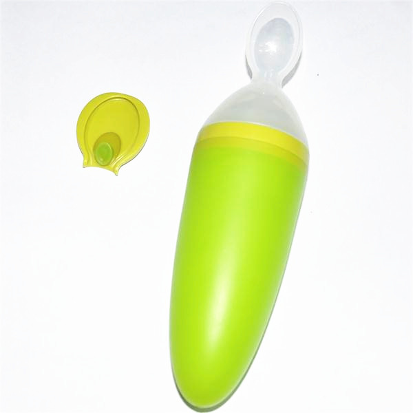 Customize BPA Free One Handed Feeding Silicone Baby Food Dispensing Spoon
