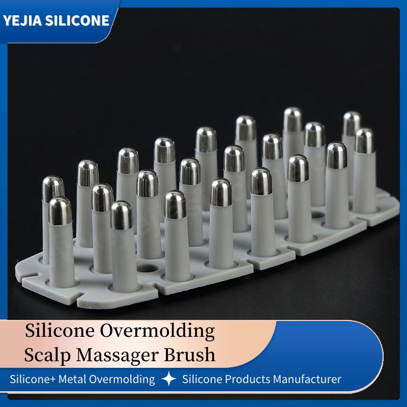 Silicone Rubber Overmolding Scalp Massager Brush