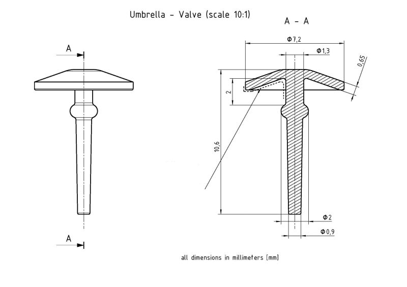 One Way Silicone Umbrella Valve