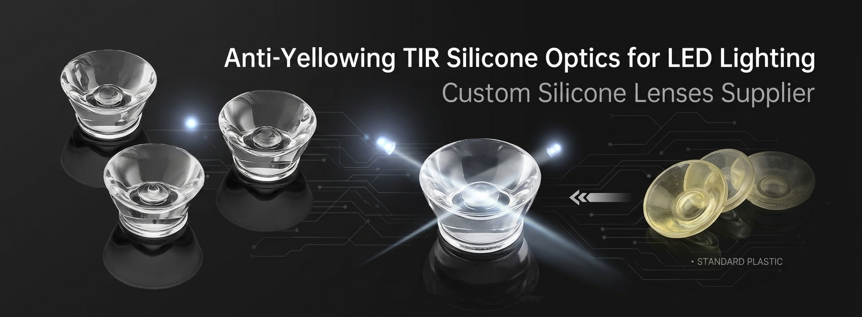Anti-yellowing TIR Silicone Optics